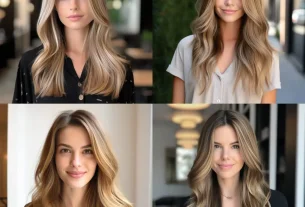 Blonde highlights on brown hair
