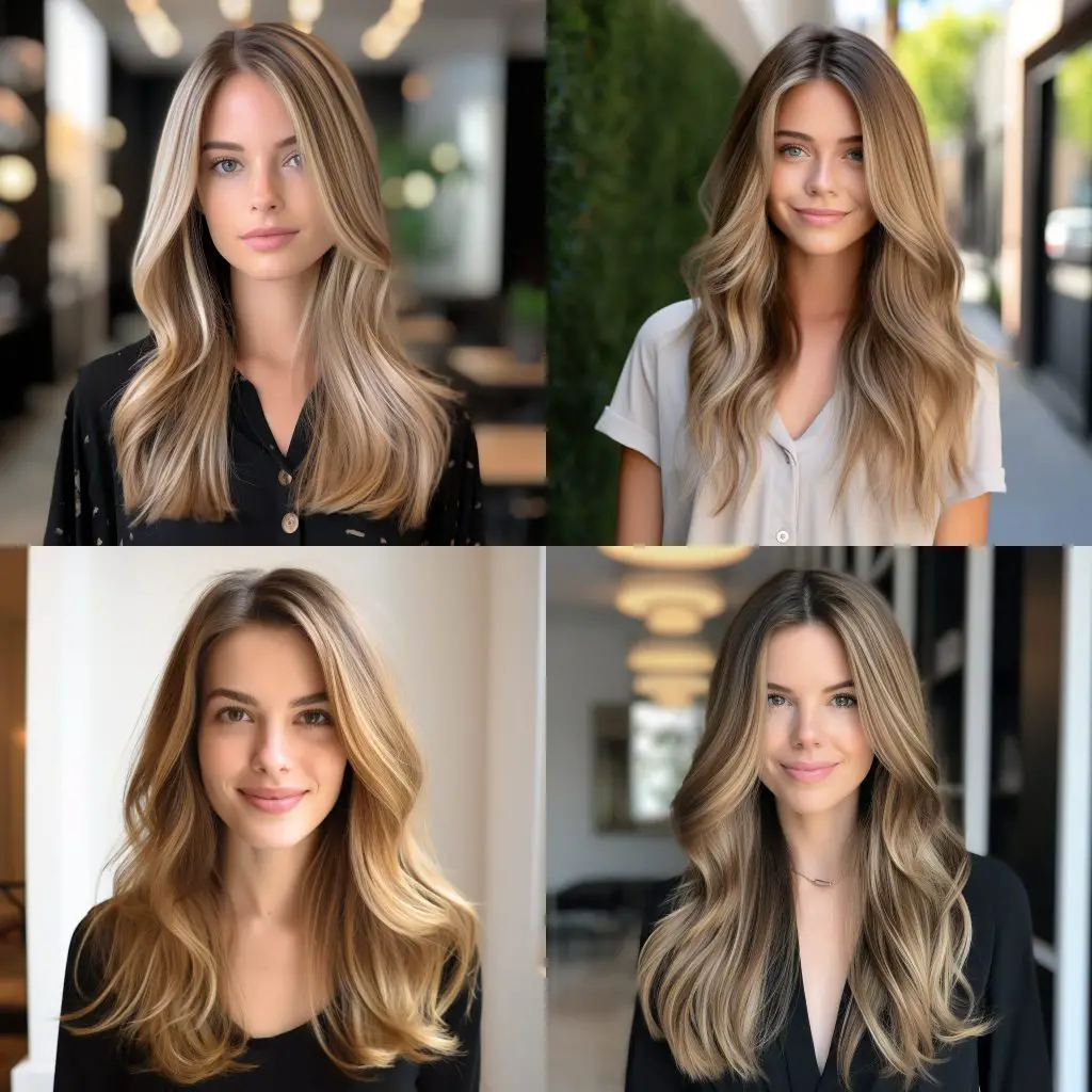 Blonde highlights on brown hair